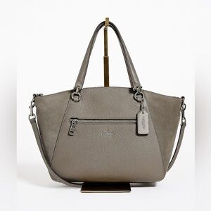 Coach Prairie Satchel F79999 Gray Leather & Suede Crossbody Bag
